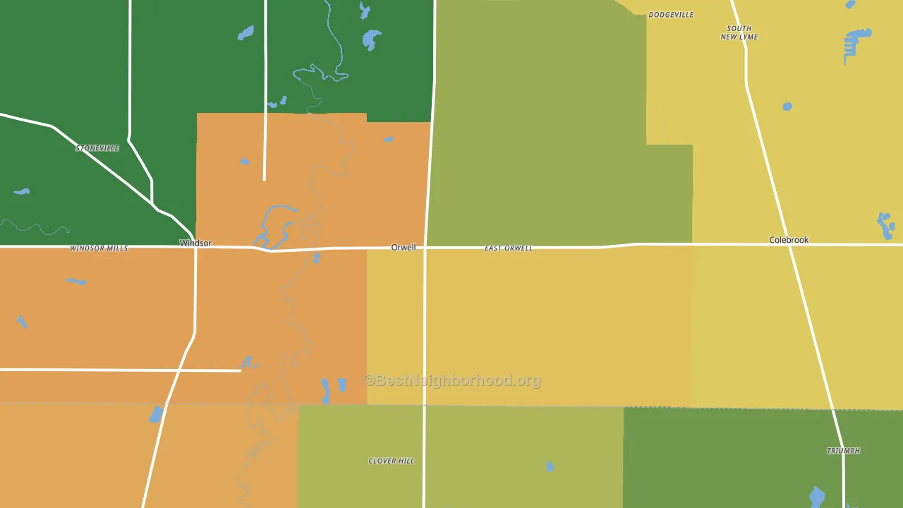 Orwell, OH block-group voter-turnout map