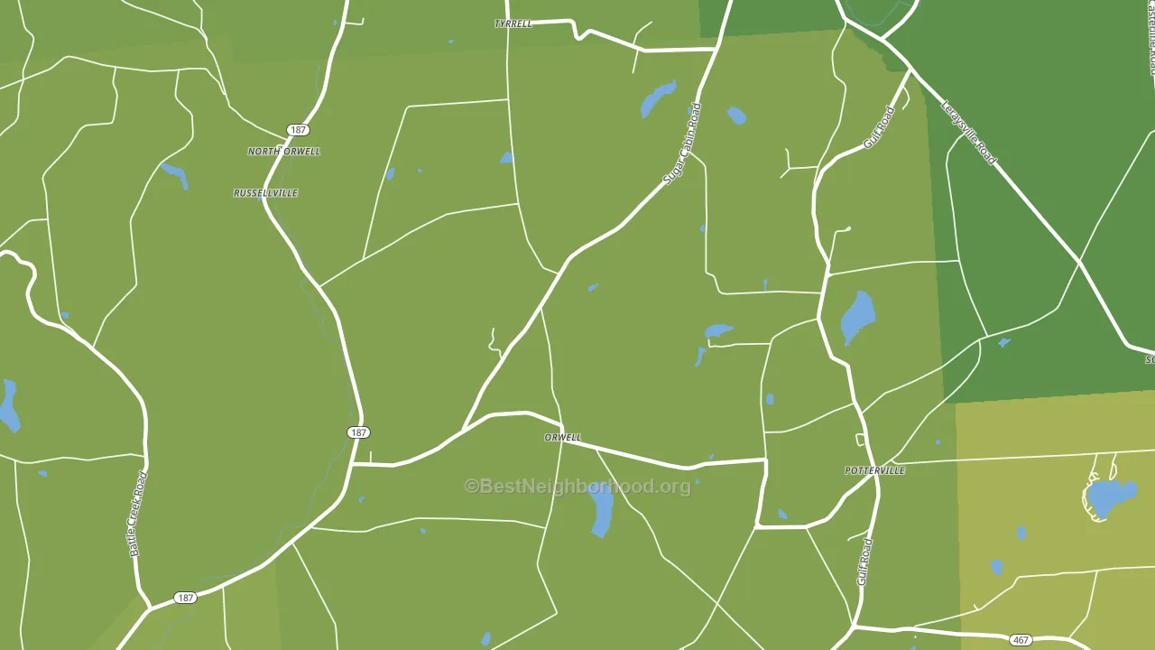Orwell, PA block-group voter-turnout map