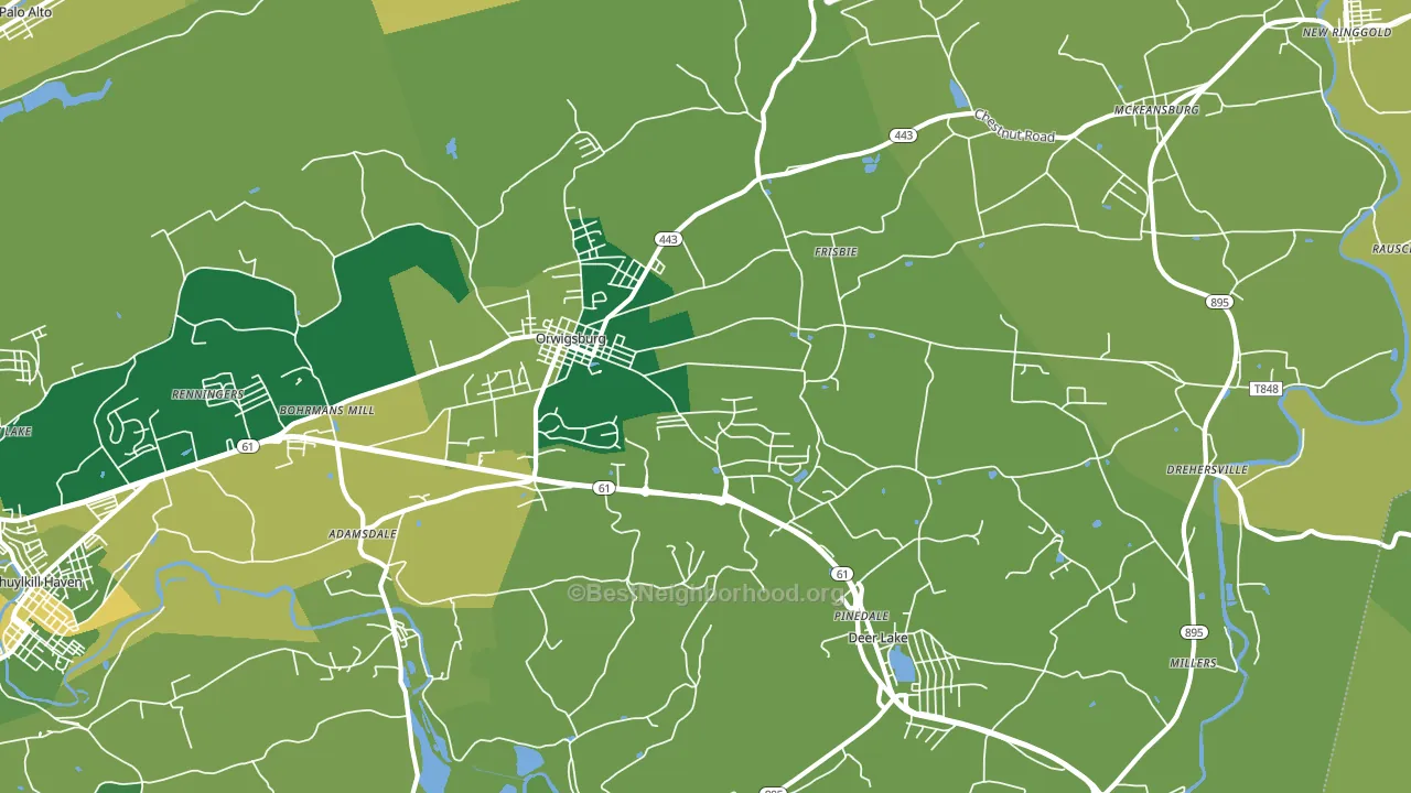 Orwigsburg, PA block-group voter-turnout map
