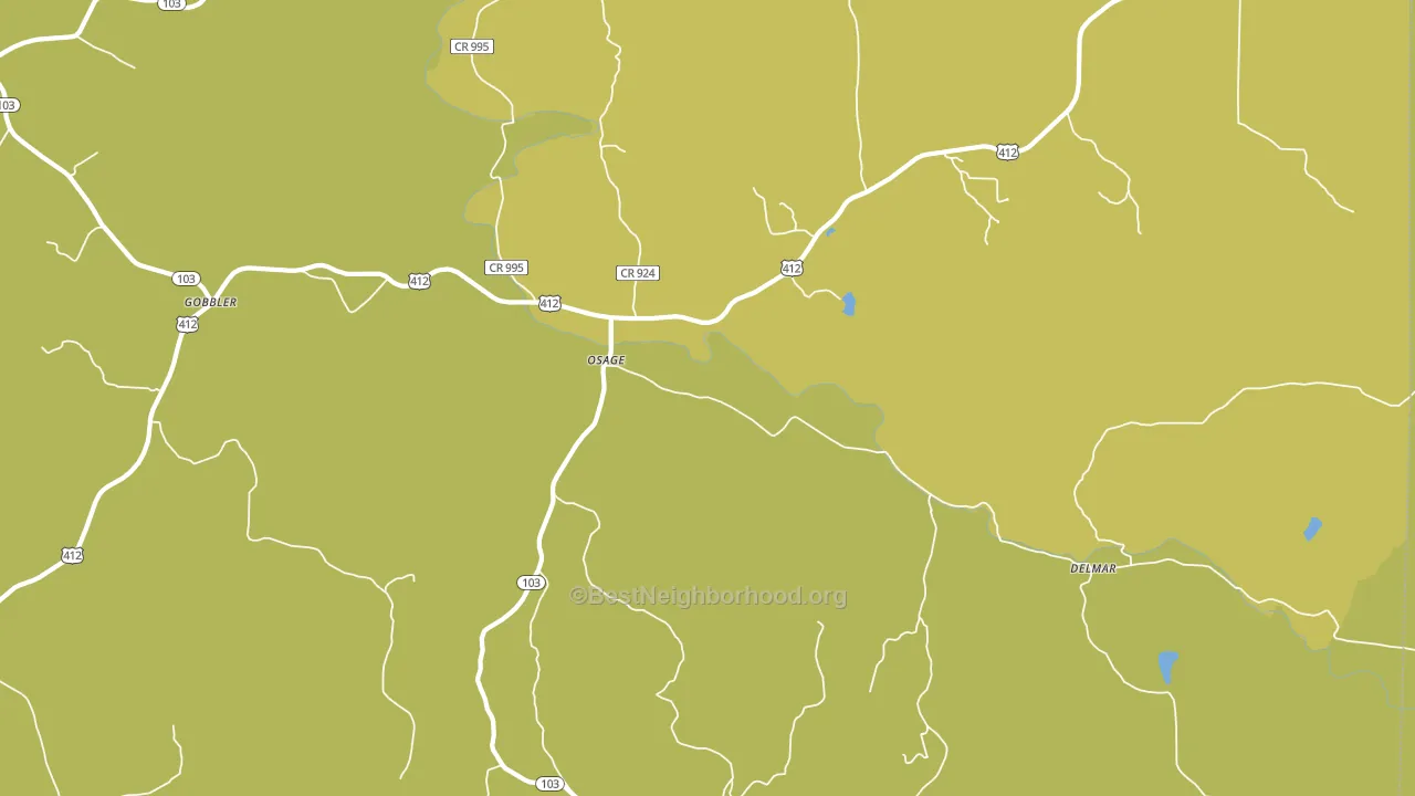Osage, AR block-group voter-turnout map