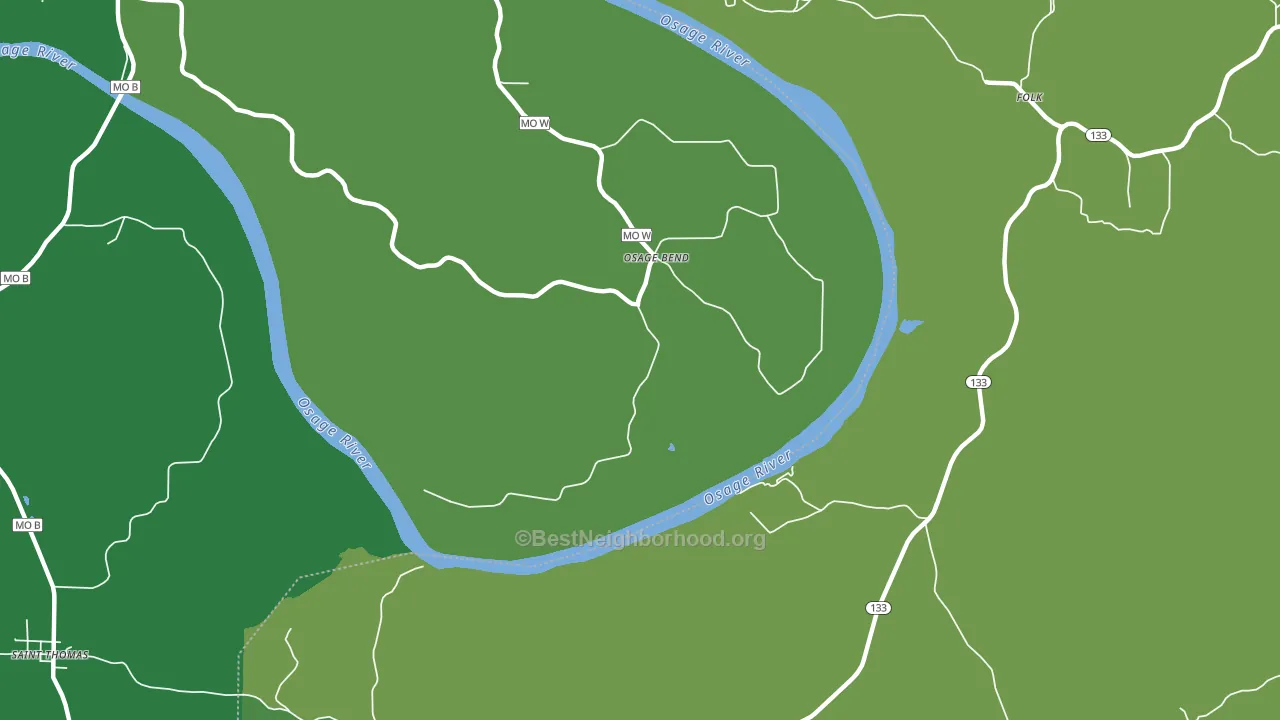 Osage Bend, MO block-group voter-turnout map