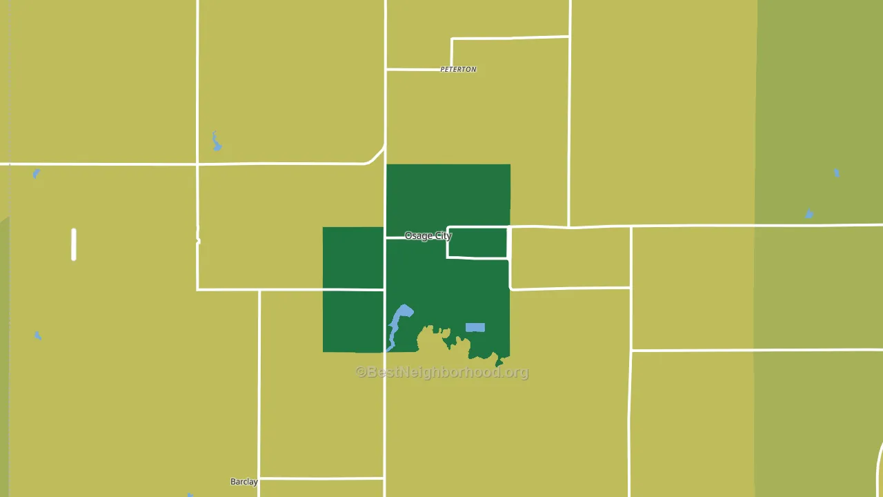 Osage City, KS block-group voter-turnout map