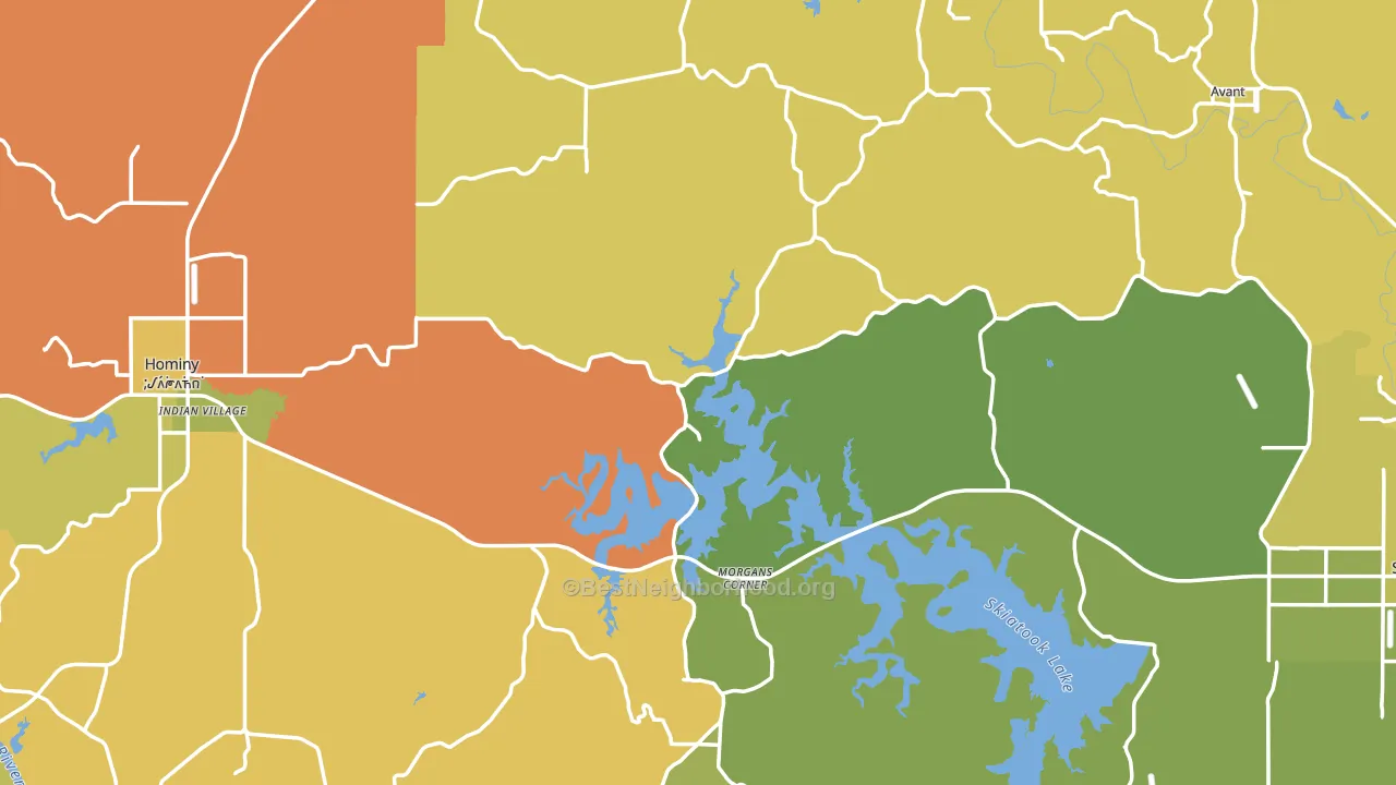 Osage County, OK block-group voter-turnout map