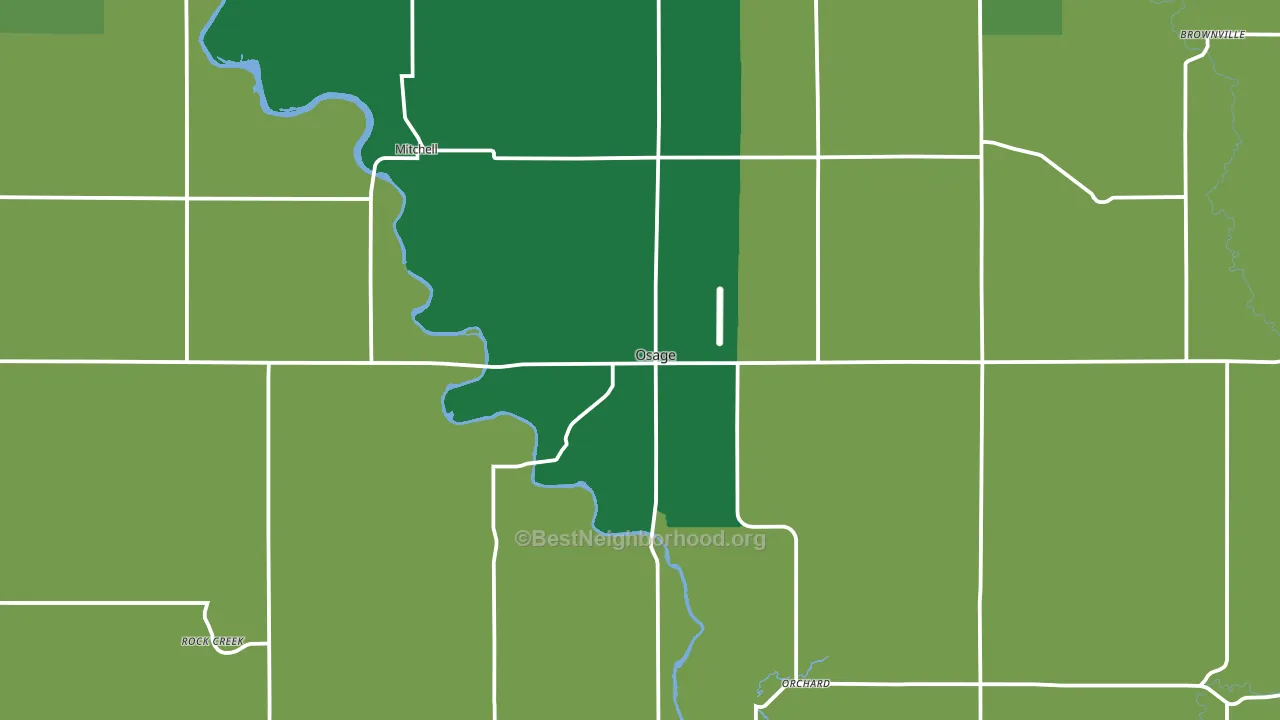 Osage, IA block-group voter-turnout map
