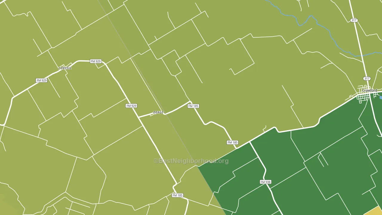 Osage, TX block-group voter-turnout map