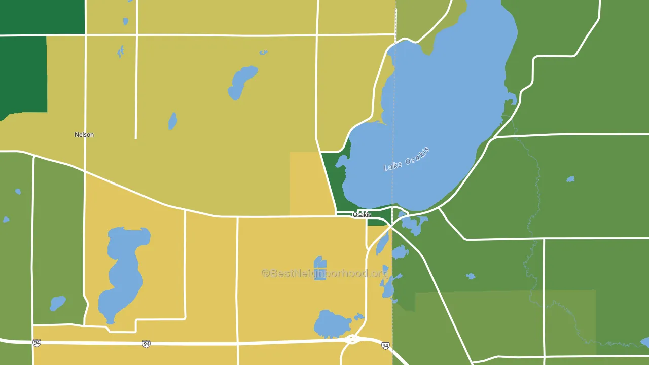 Osakis, MN block-group voter-turnout map