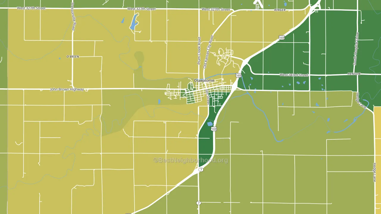 Osawatomie, KS block-group voter-turnout map
