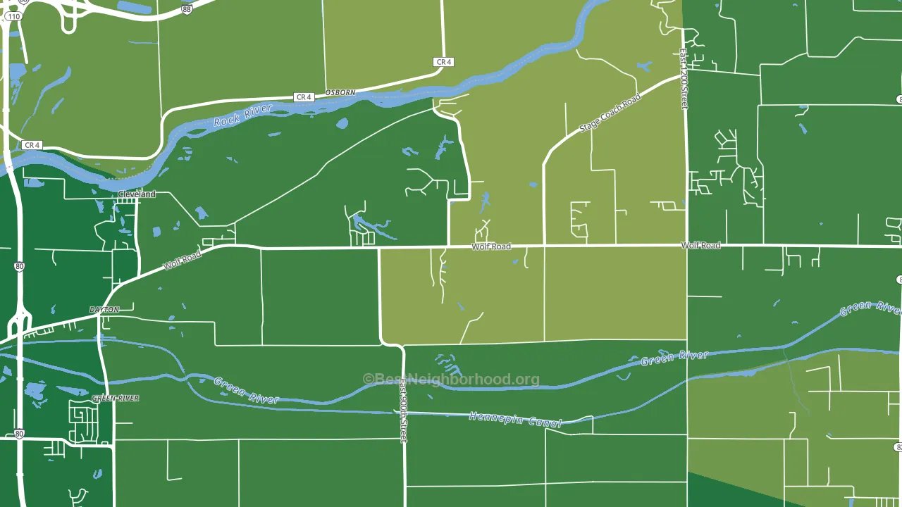 Osborn, IL block-group voter-turnout map