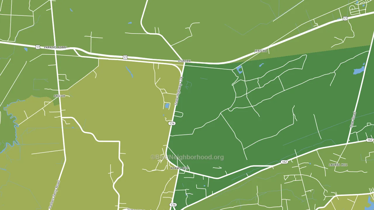 Osborn, SC block-group voter-turnout map