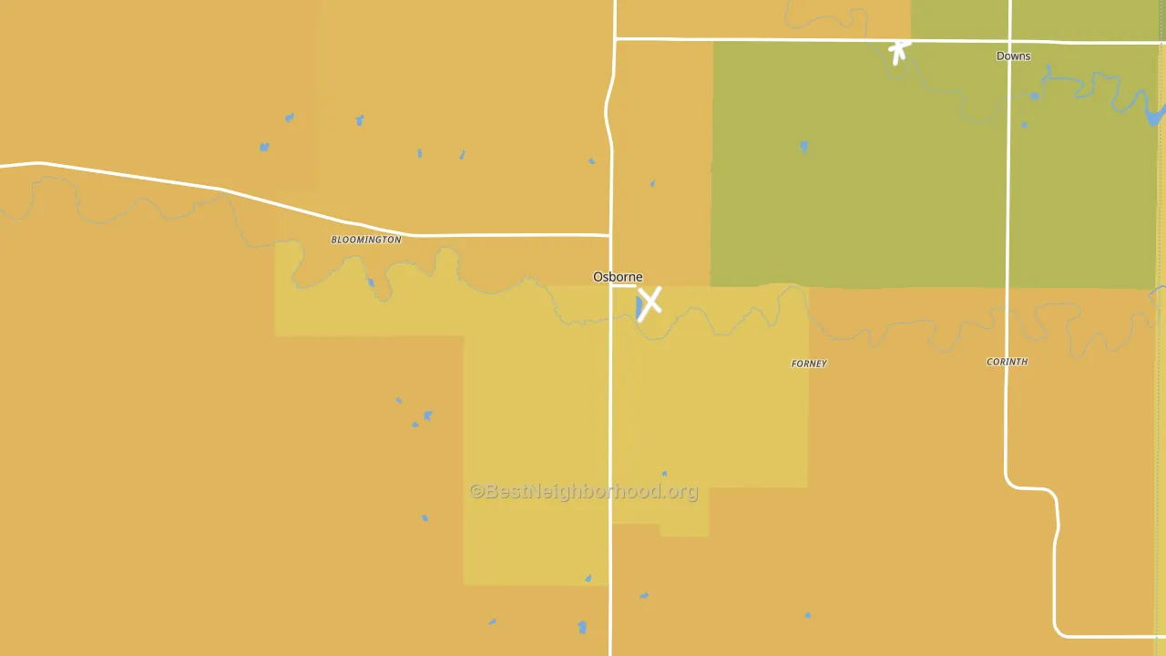 Osborne County, KS block-group voter-turnout map