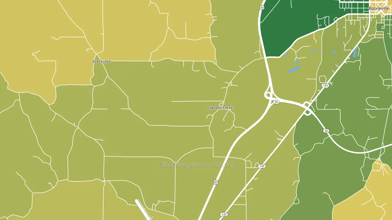 Osborne Creek, MS block-group voter-turnout map
