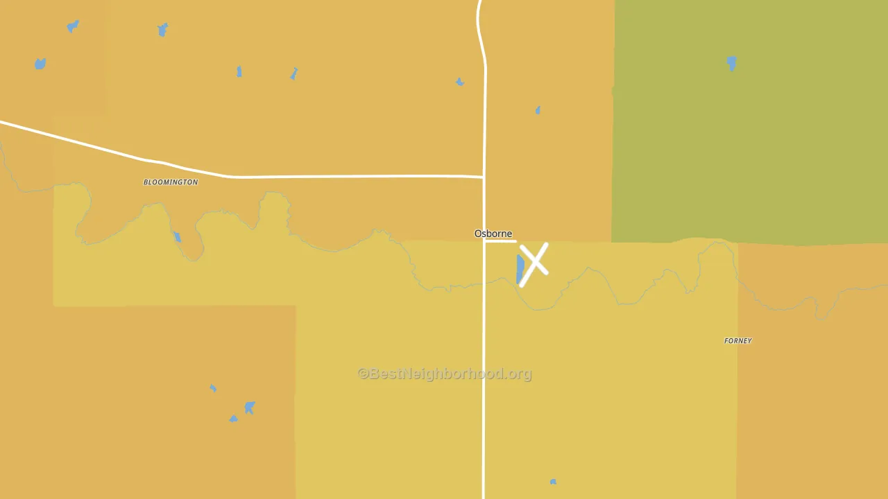 Osborne, KS block-group voter-turnout map