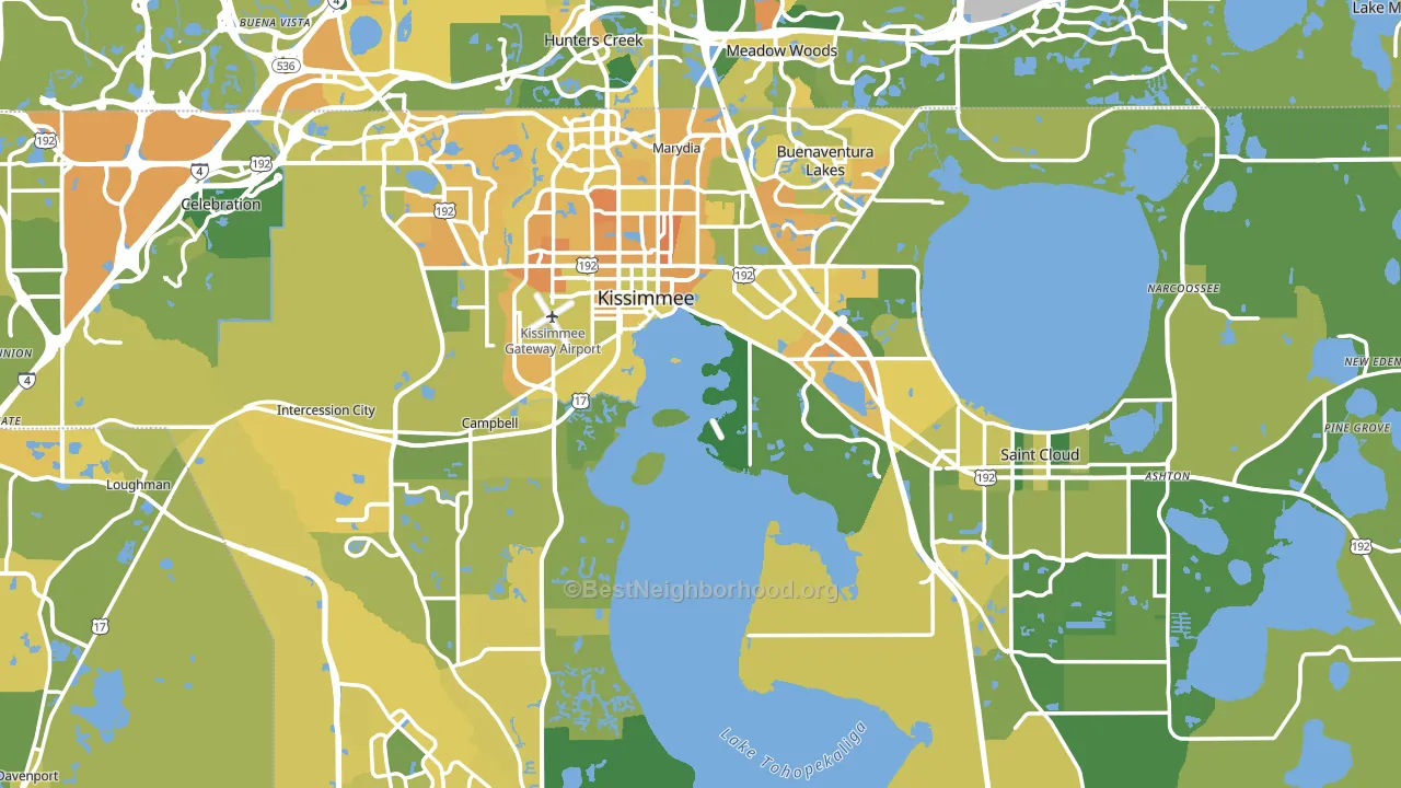 Osceola County, FL block-group voter-turnout map