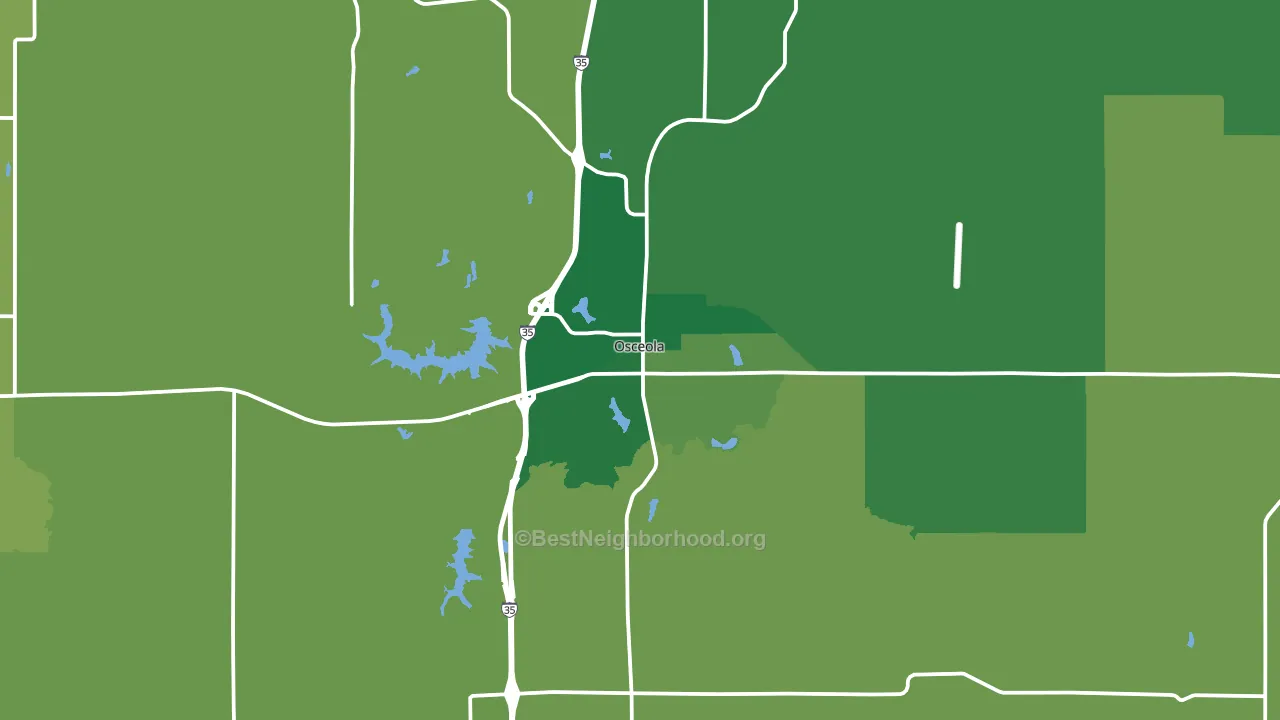 Osceola, IA block-group voter-turnout map