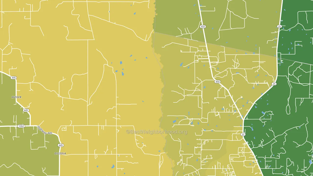 Osceola, LA block-group voter-turnout map