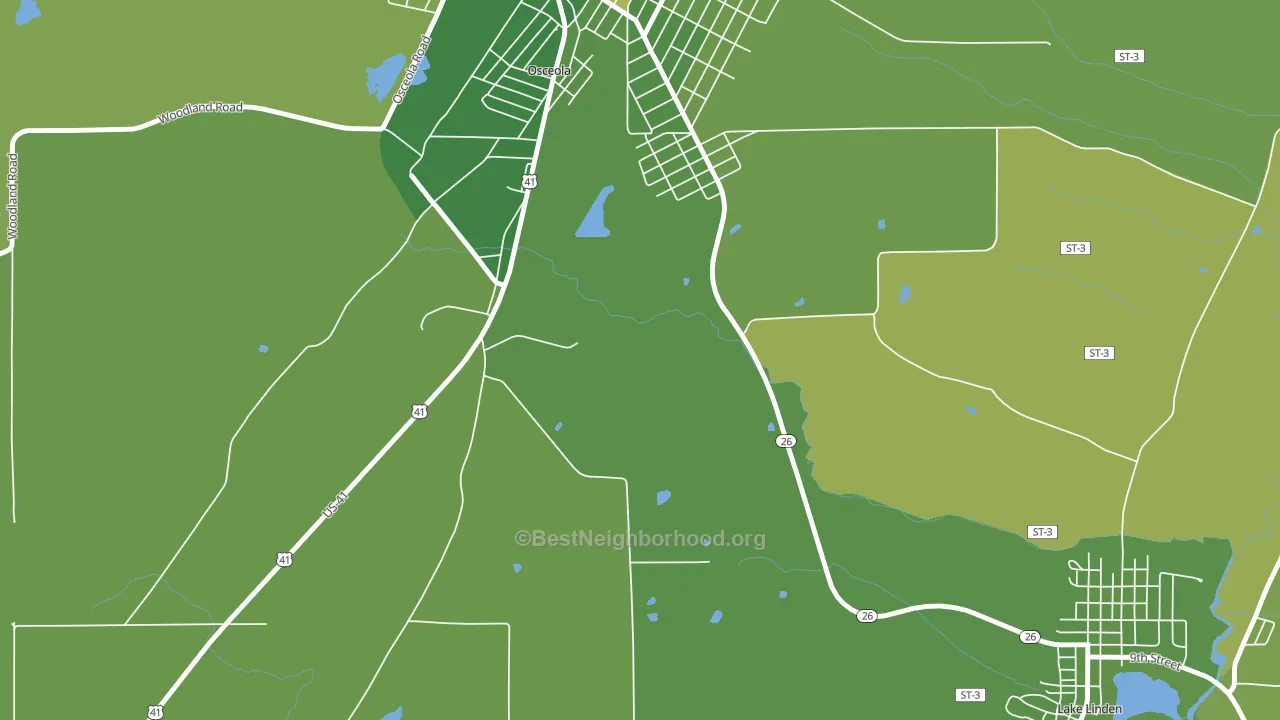 Osceola, MI block-group voter-turnout map