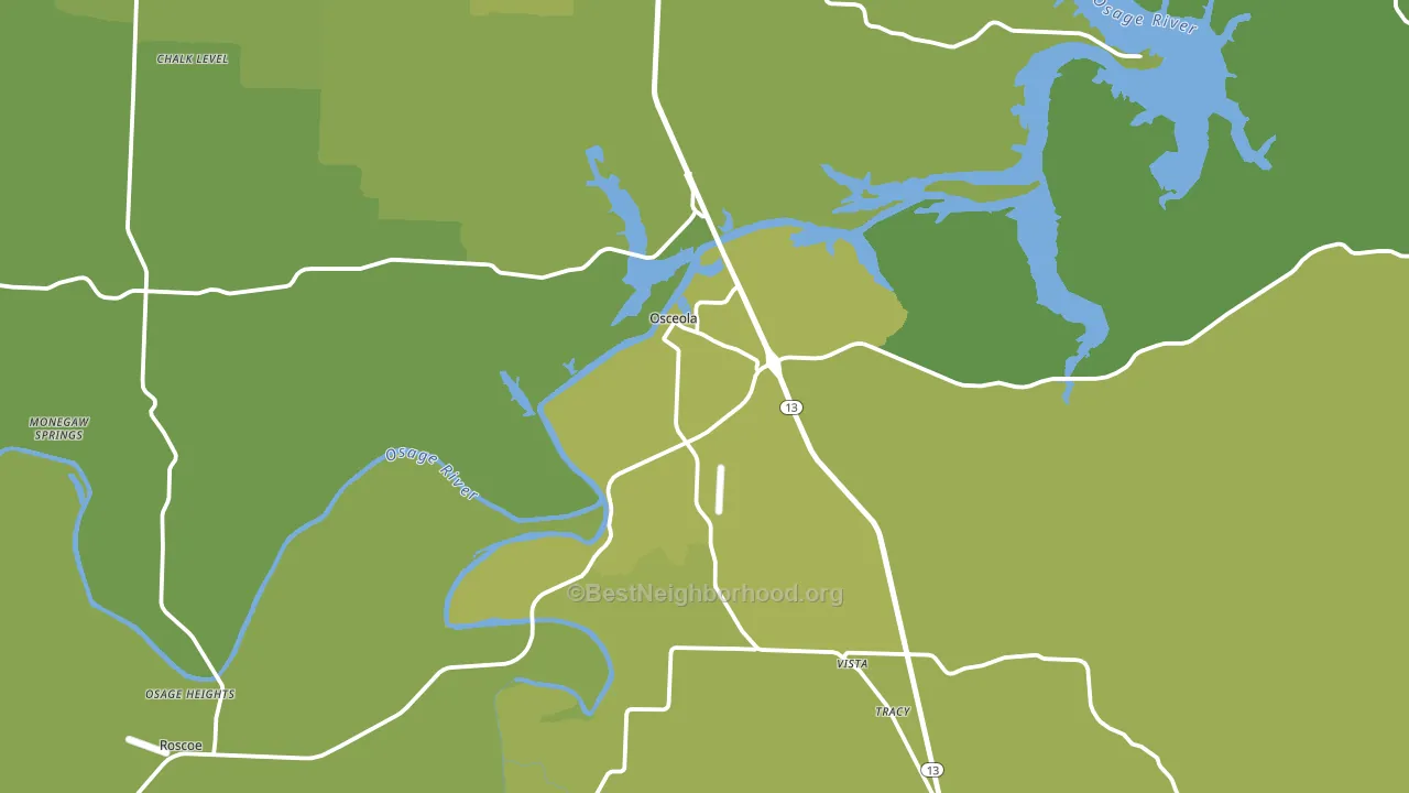 Osceola, MO block-group voter-turnout map