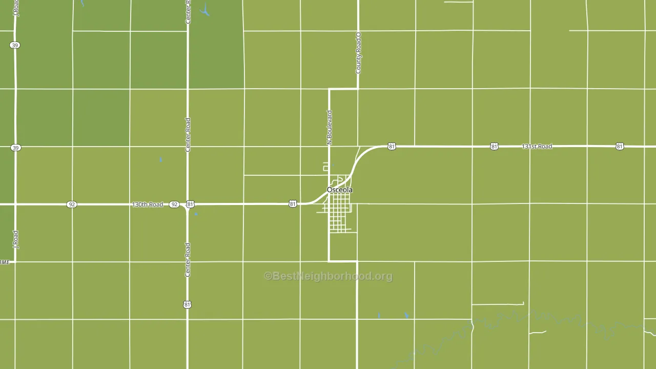 Osceola, NE block-group voter-turnout map