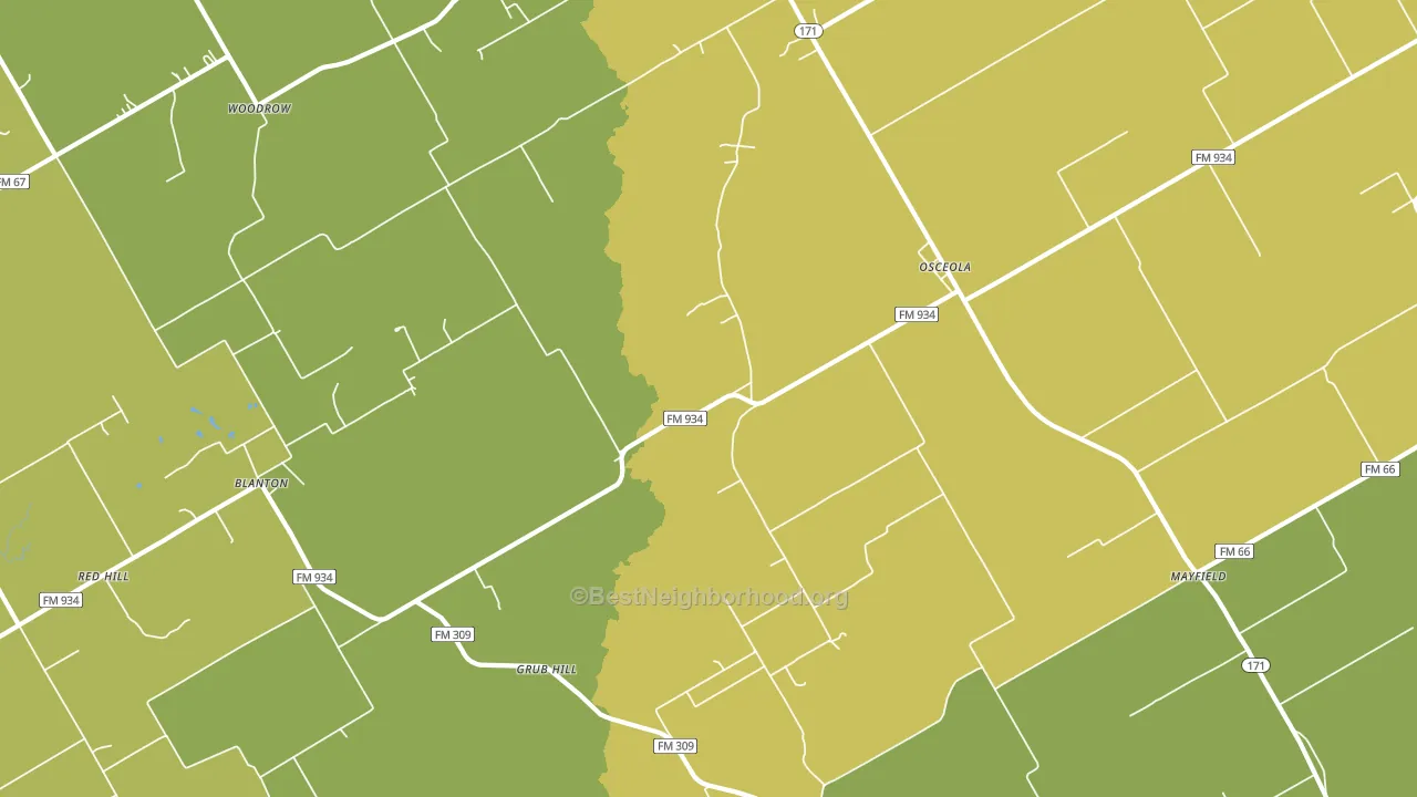 Osceola, TX block-group voter-turnout map