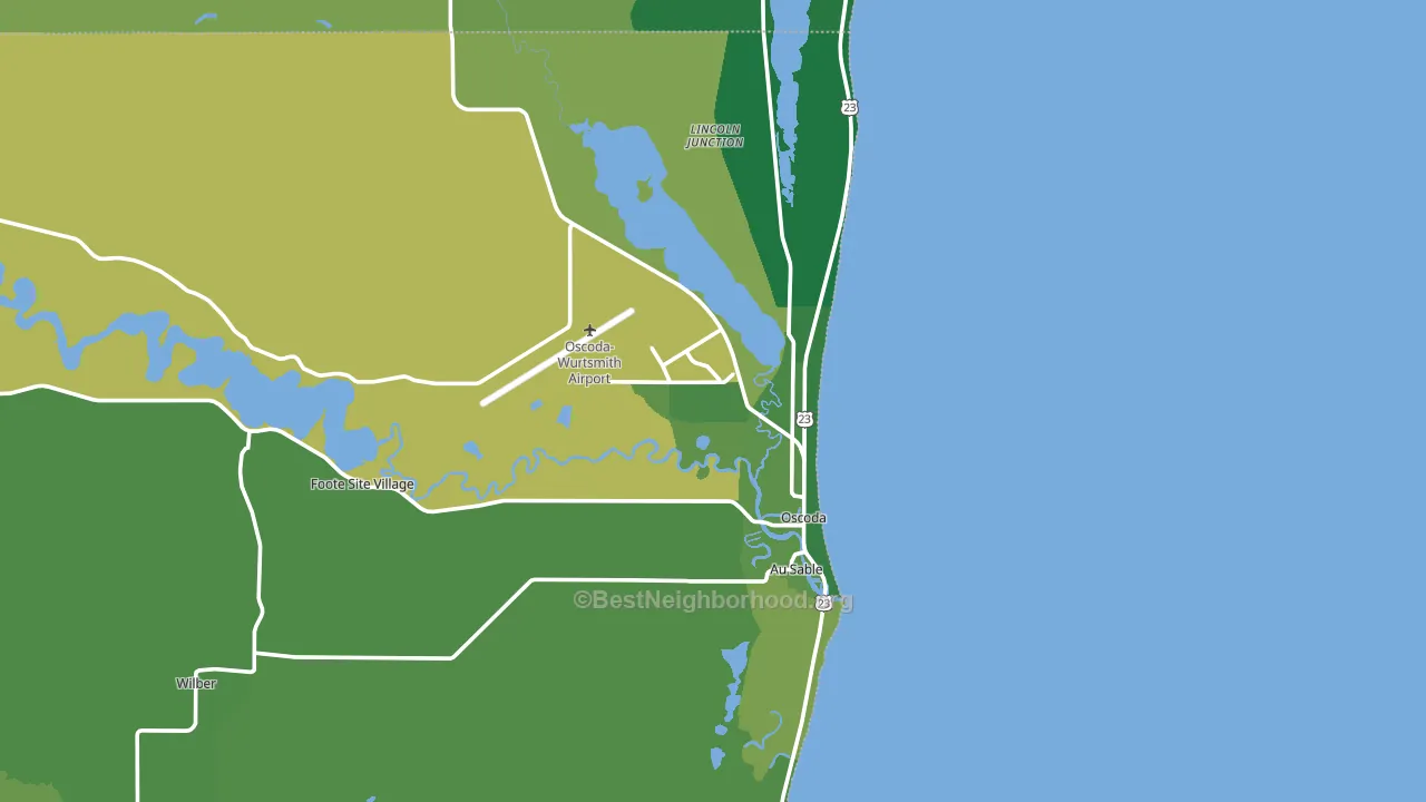 Oscoda, MI block-group voter-turnout map
