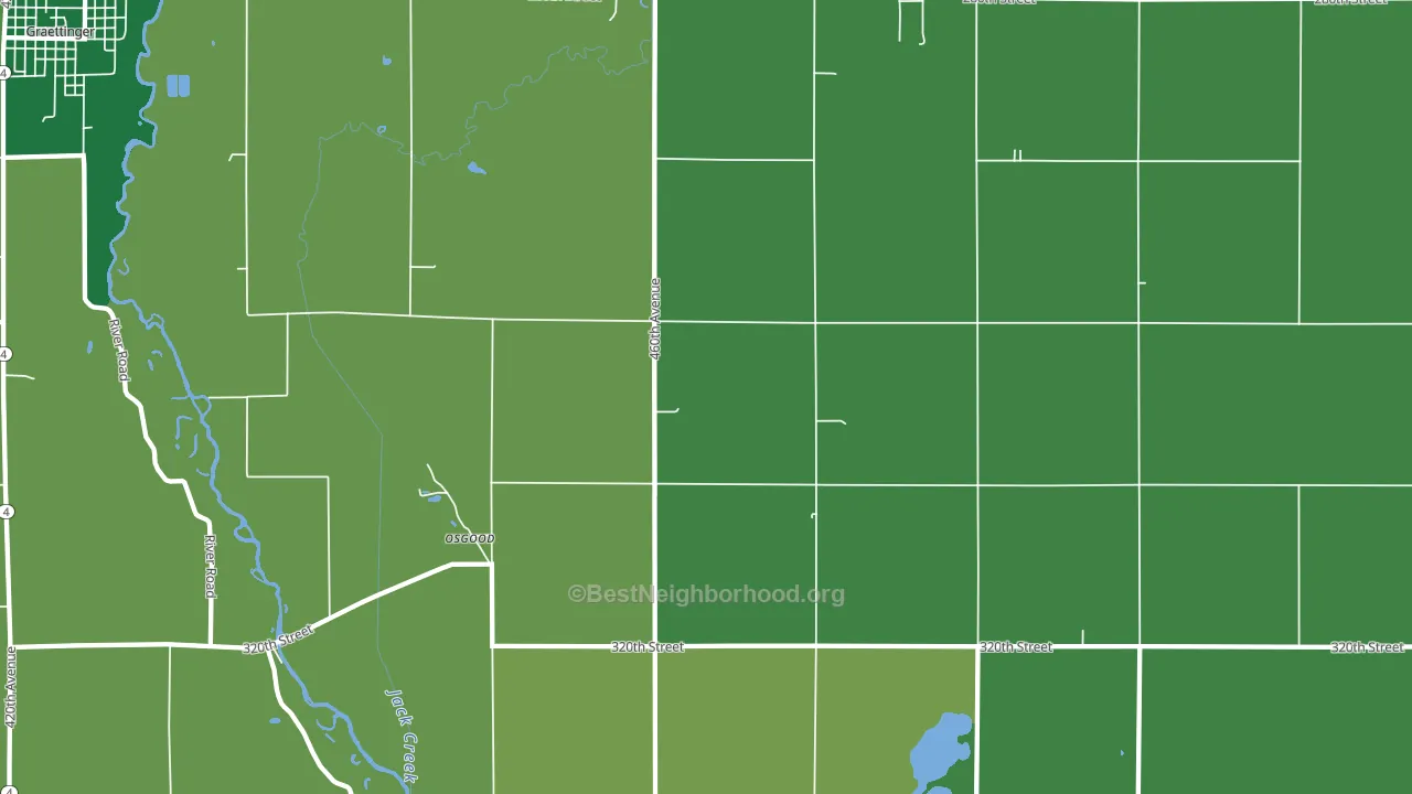 Osgood, IA block-group voter-turnout map
