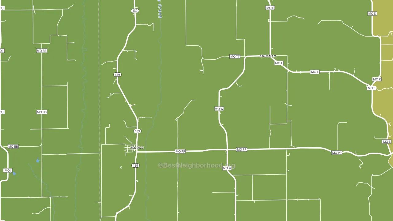 Osgood, MO block-group voter-turnout map