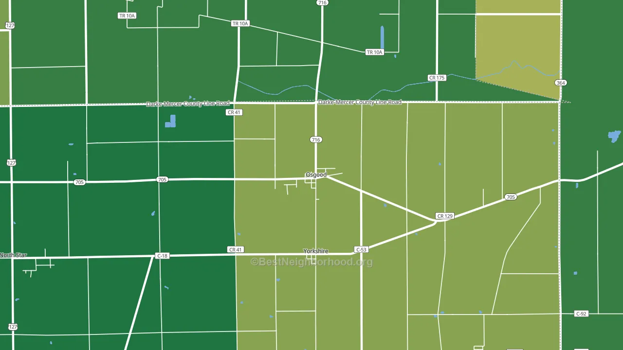Osgood, OH block-group voter-turnout map