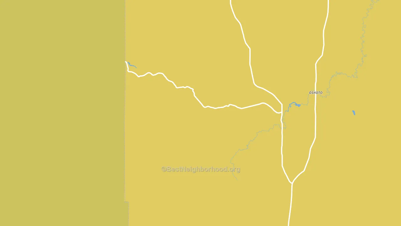 Oshoto, WY block-group voter-turnout map