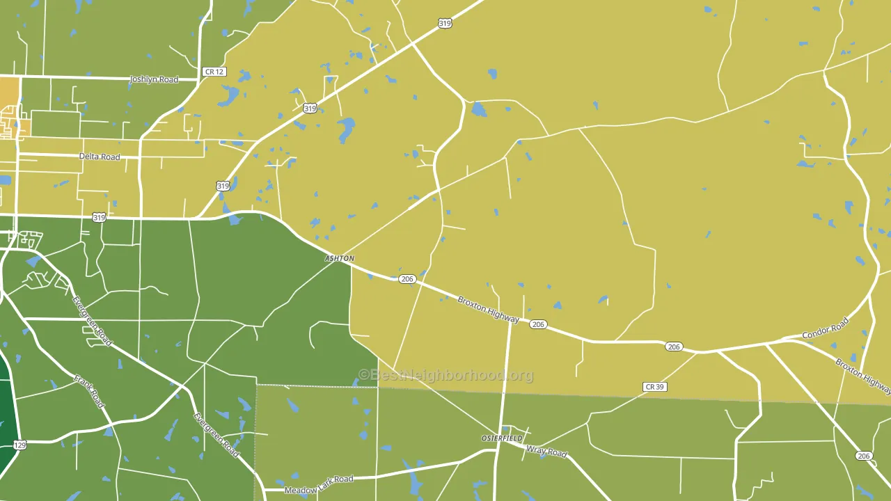 Osierfield, GA block-group voter-turnout map