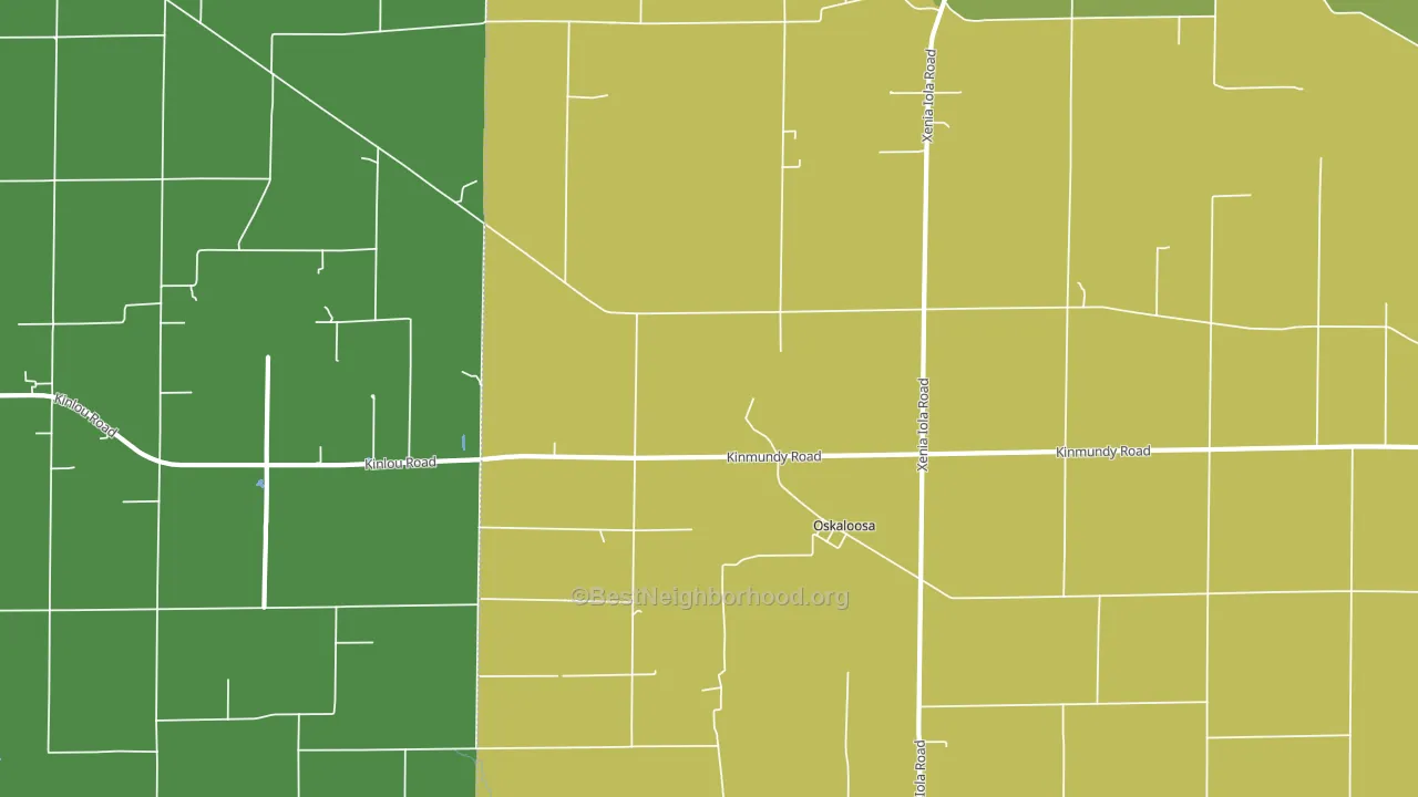Oskaloosa, IL block-group voter-turnout map