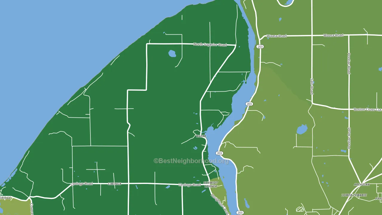 Oskar, MI block-group voter-turnout map