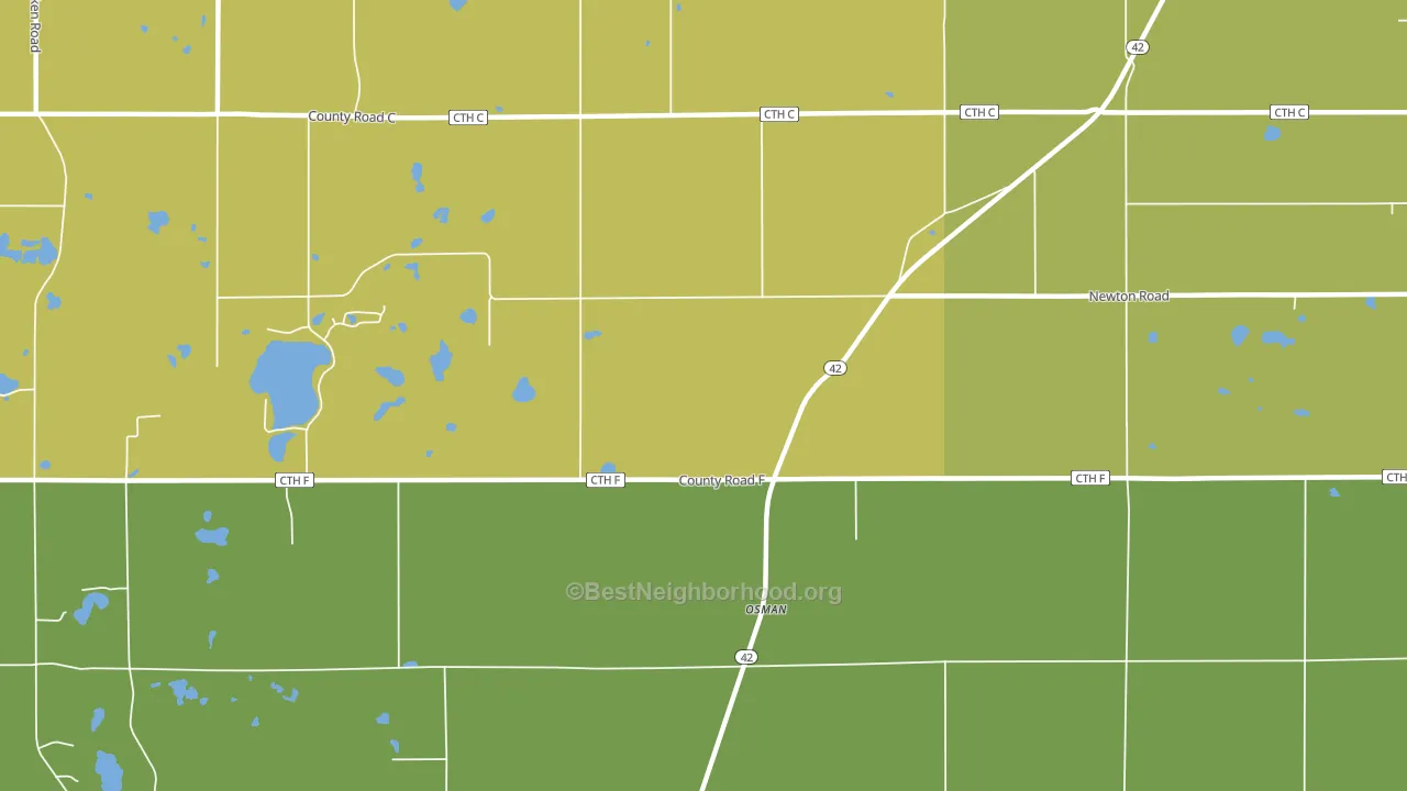 Osman, WI block-group voter-turnout map