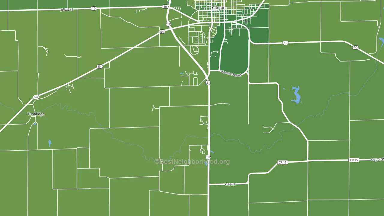 Ospur, IL block-group voter-turnout map
