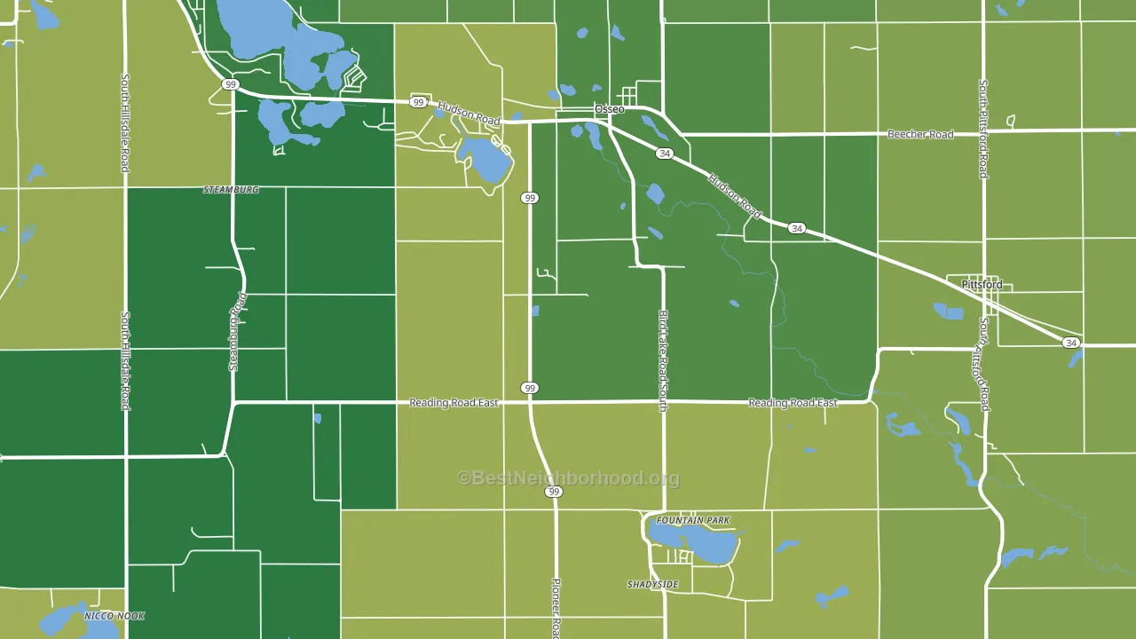 Osseo, MI block-group voter-turnout map