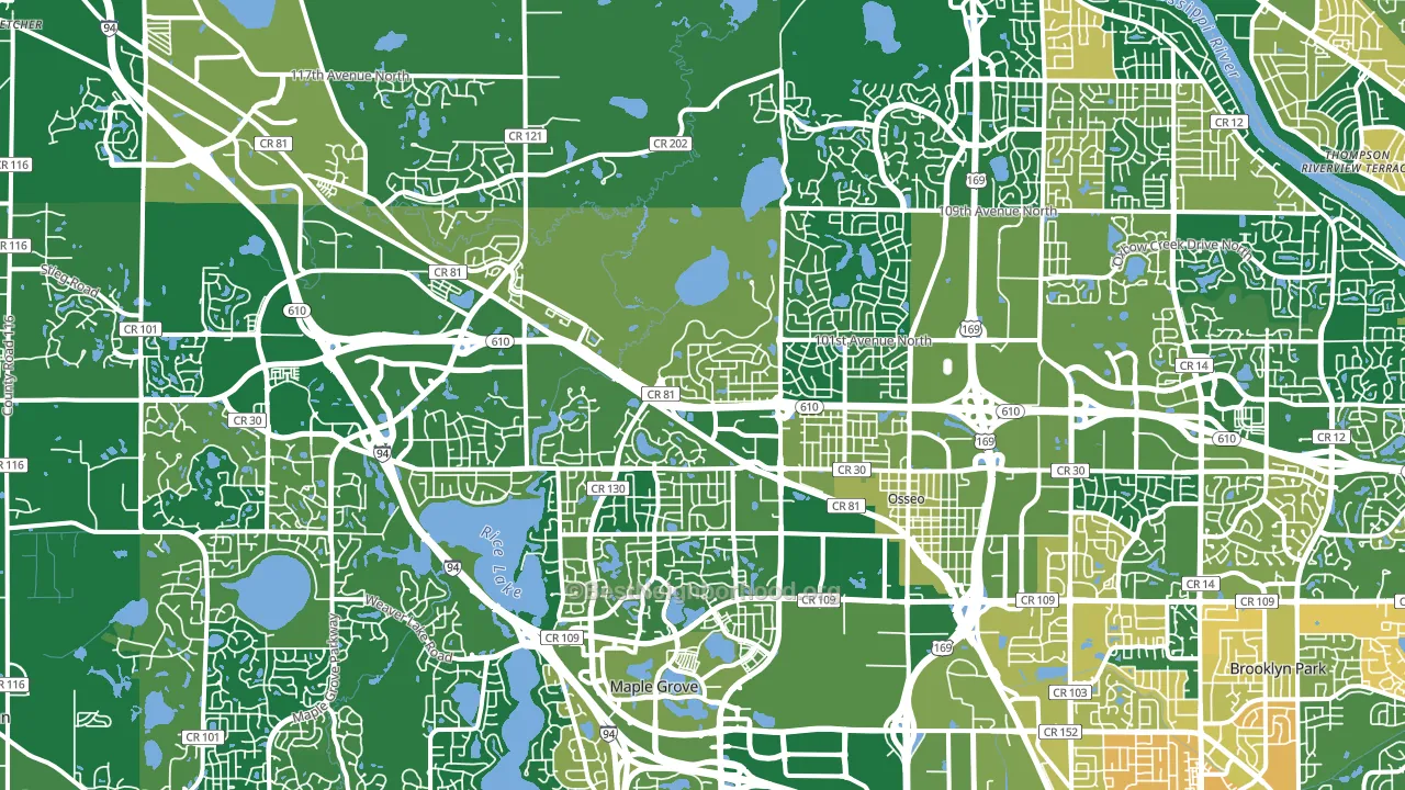 Osseo, MN block-group voter-turnout map
