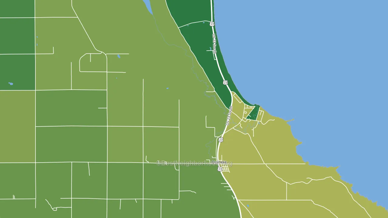 Ossineke, MI block-group voter-turnout map