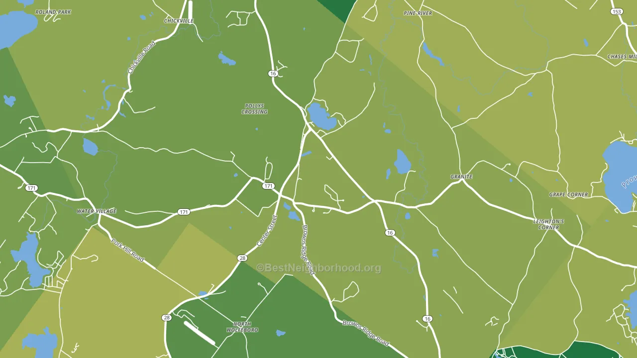 Ossipee, NH block-group voter-turnout map