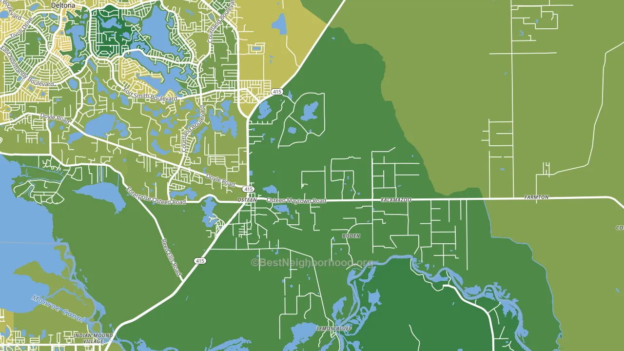 Osteen, FL block-group voter-turnout map