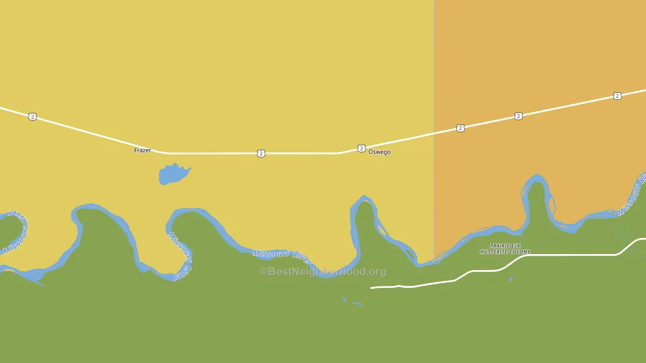 Oswego, MT block-group voter-turnout map