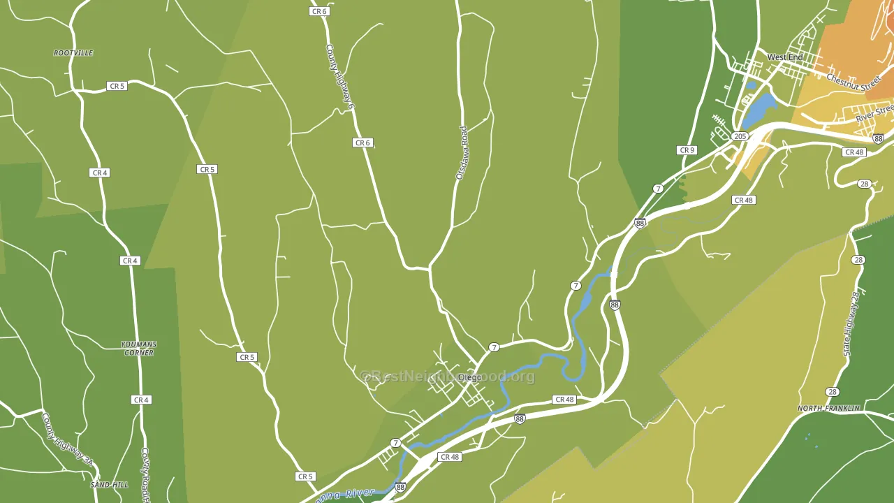 Otego, NY block-group voter-turnout map