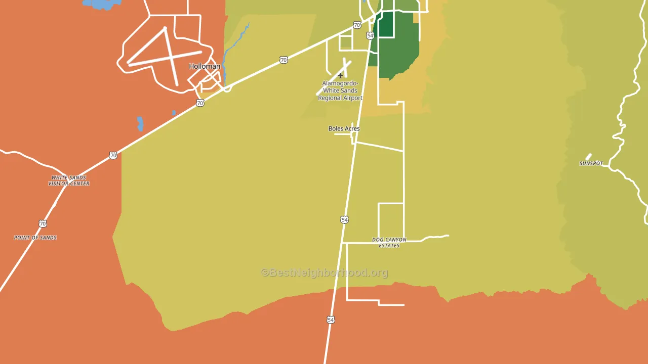 Otero County, NM block-group voter-turnout map