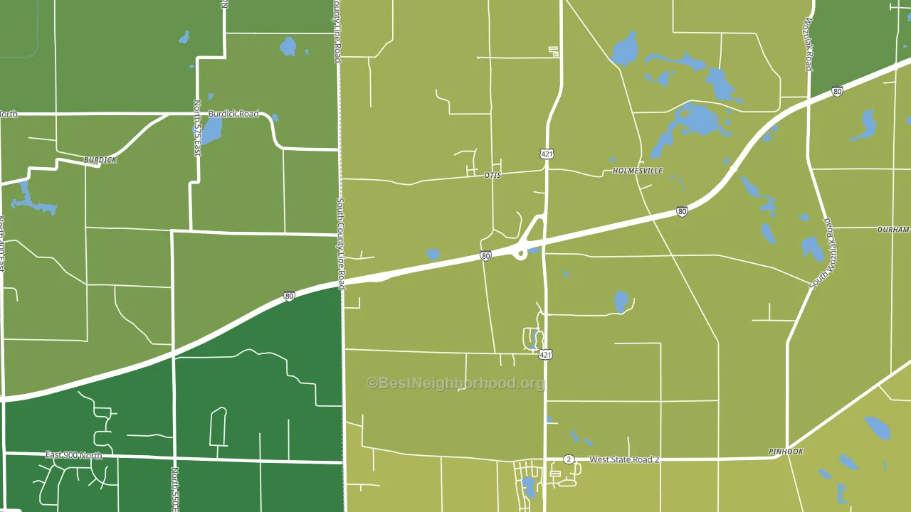 Otis, IN block-group voter-turnout map