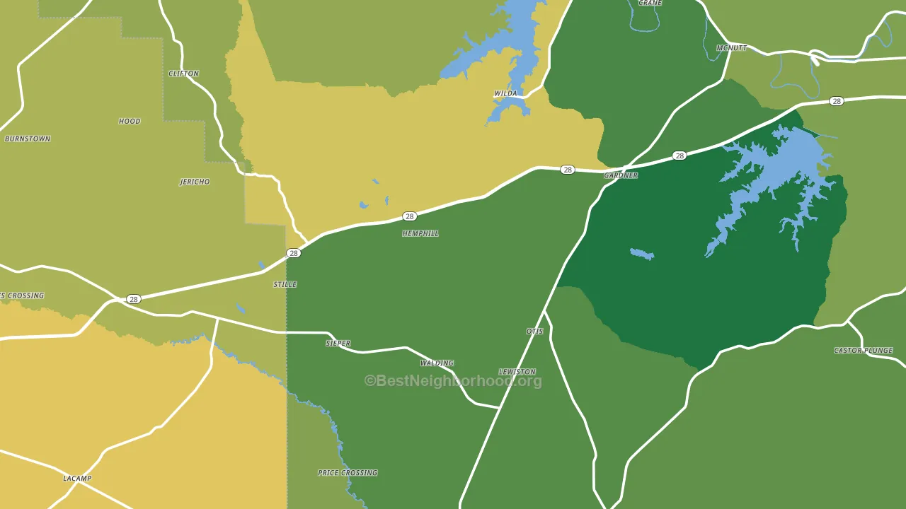 Otis, LA block-group voter-turnout map