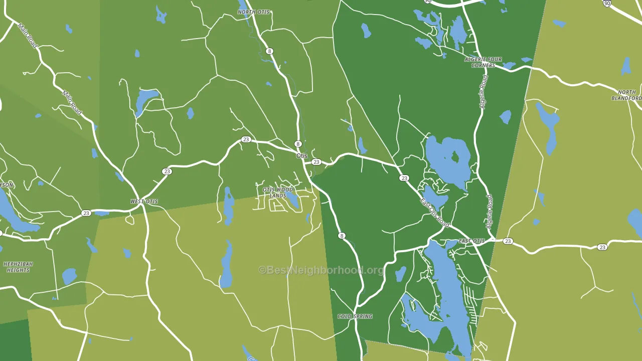 Otis, MA block-group voter-turnout map