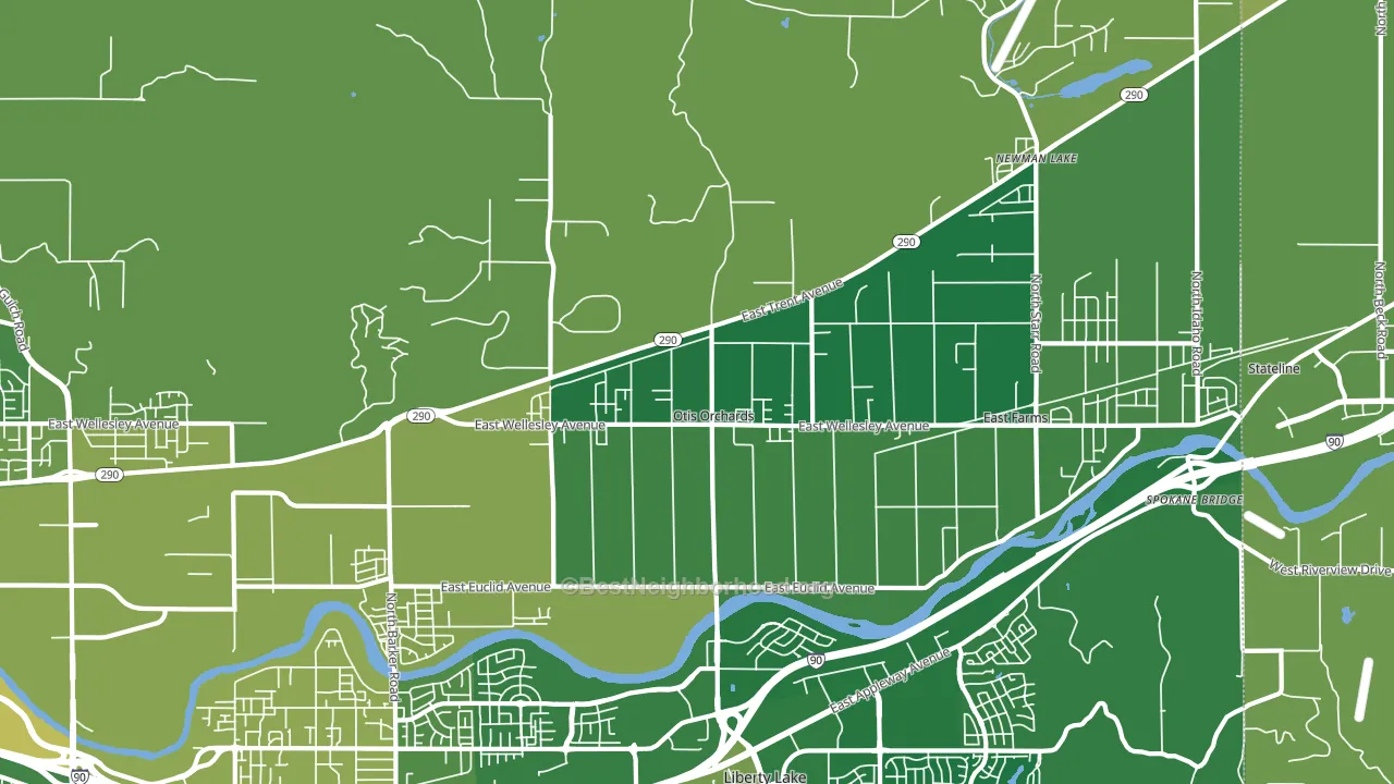 Otis Orchards, WA block-group voter-turnout map