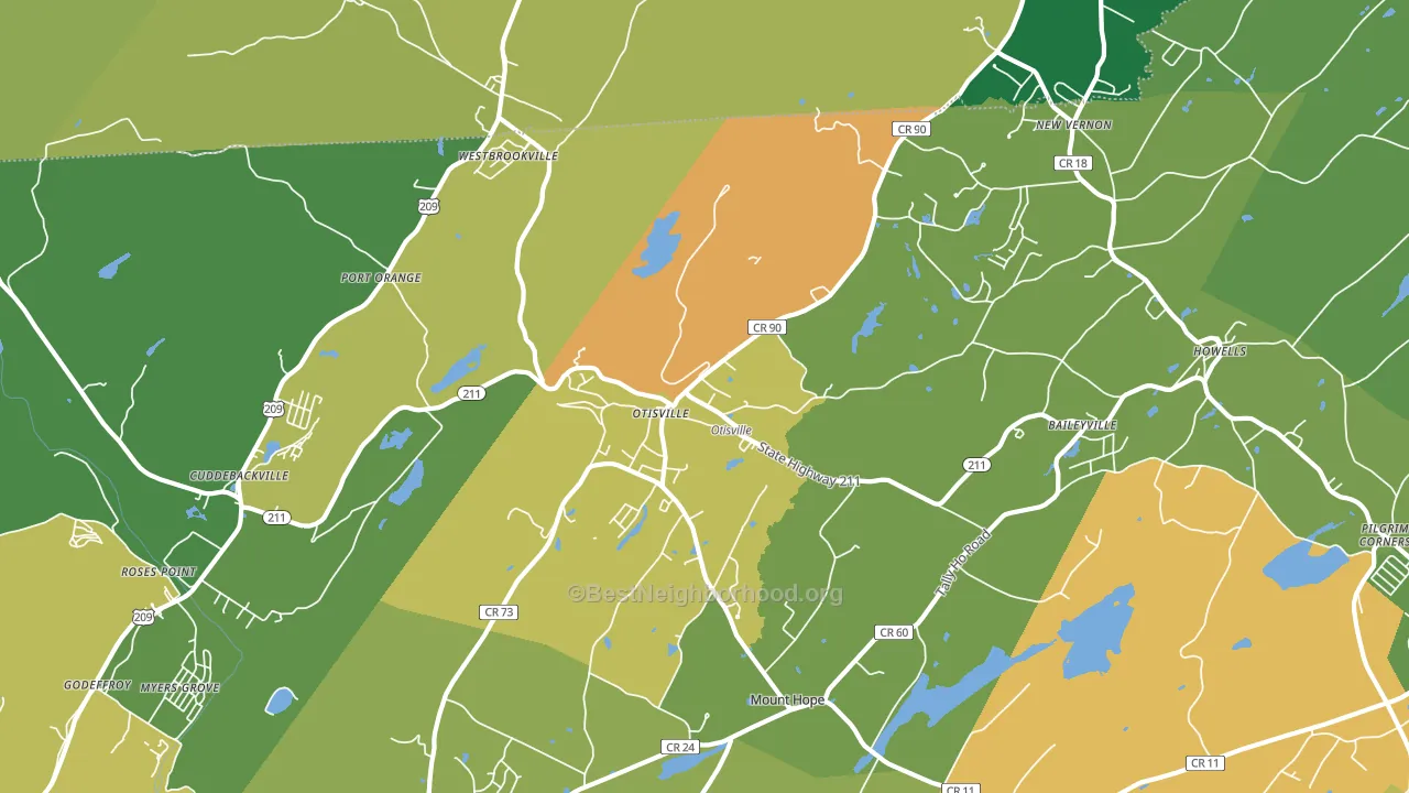 Otisville, NY block-group voter-turnout map