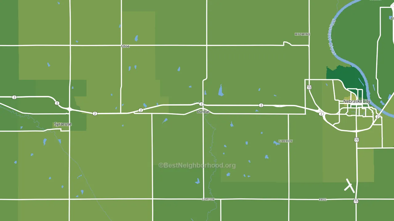 Otoe County, NE block-group voter-turnout map