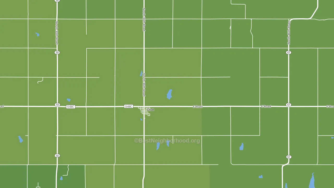 Otoe, NE block-group voter-turnout map