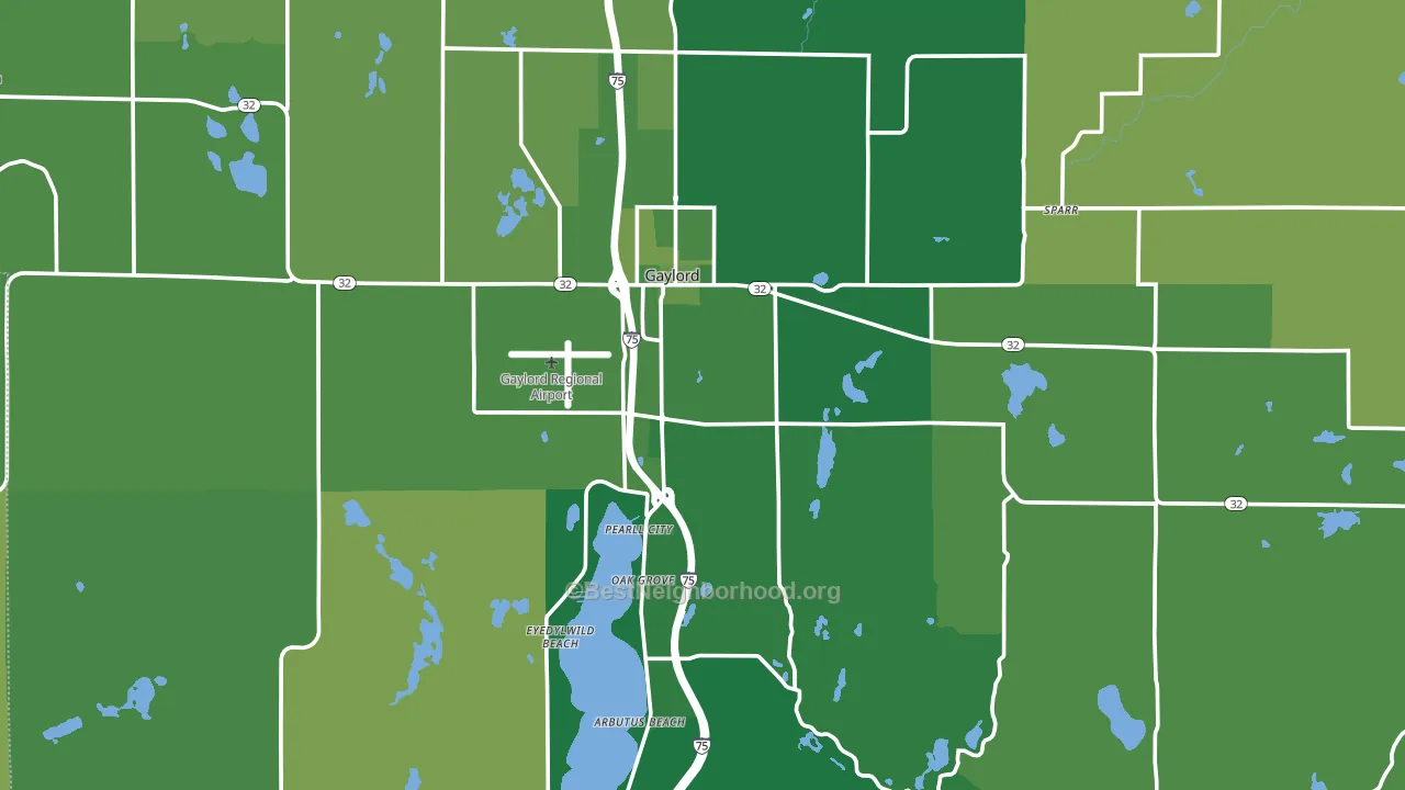 Otsego County, MI block-group voter-turnout map