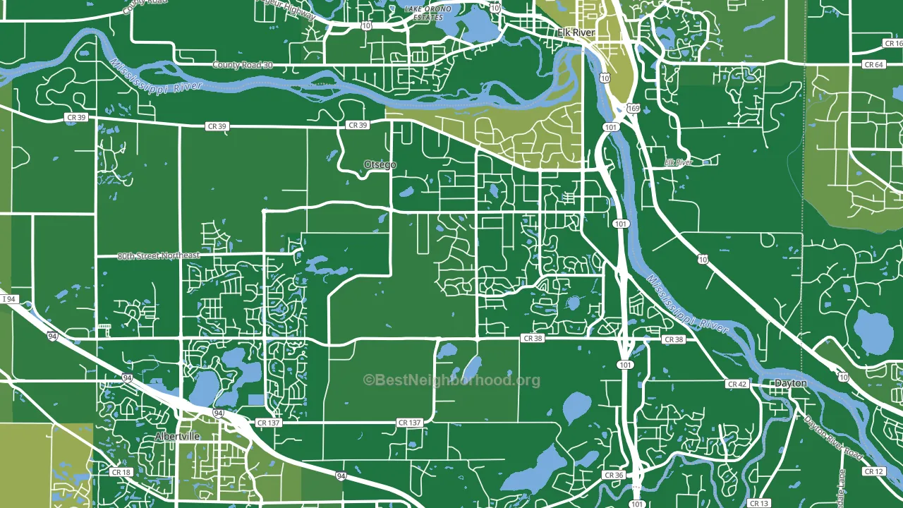 Otsego, MN block-group voter-turnout map
